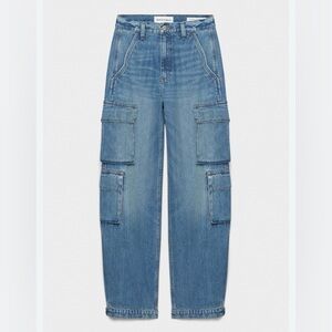 Aritzia  Denim Forum the 90s millie hi-rise cargo blue jeans size 31